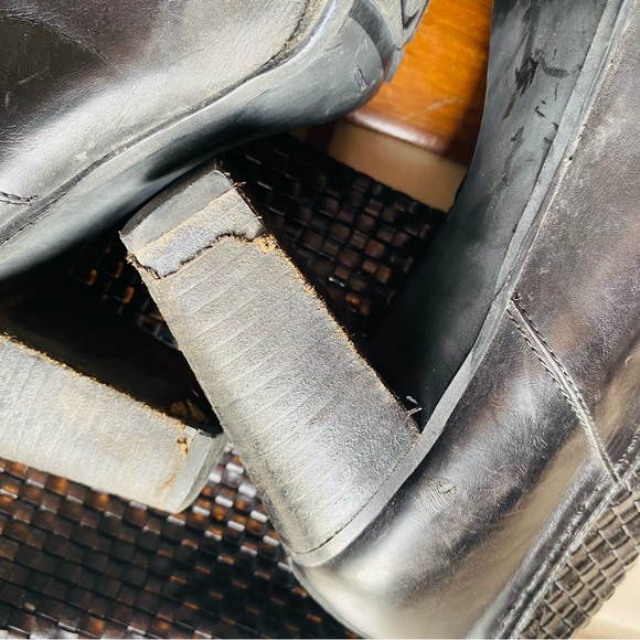 Stuart Weitzman Black Leather Woven Western Tall Boots - Picture 9 of 14